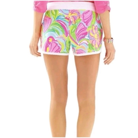 Lilly Pulitzer Women’s Sz M Chrissy Beach Shorts So A Peeling French Terry Pink - Picture 2 of 14